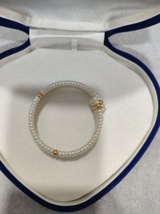 Collar y Pulsera Majorica Perlas Doradas