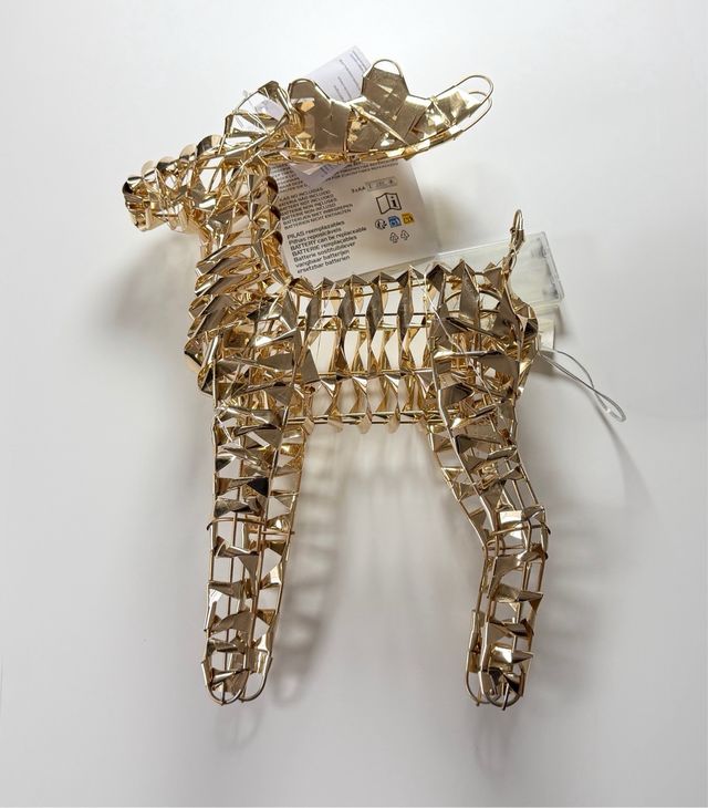 Reno Navidad con Luces LED Dorado