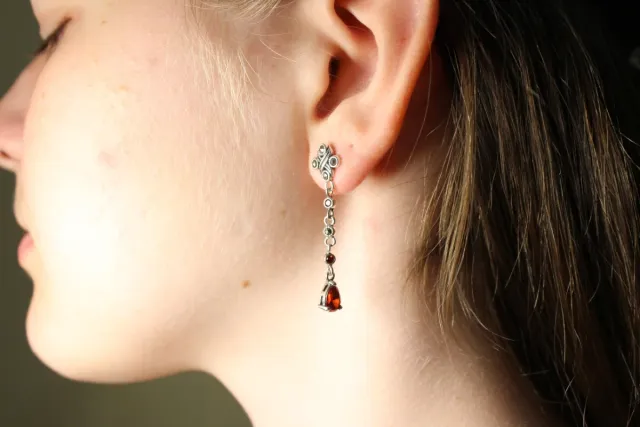 Pendientes Marcasita Plata  de ley 925