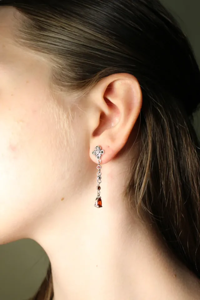 Pendientes Marcasita Plata  de ley 925