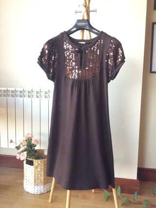 Vestido punto lentejuelas