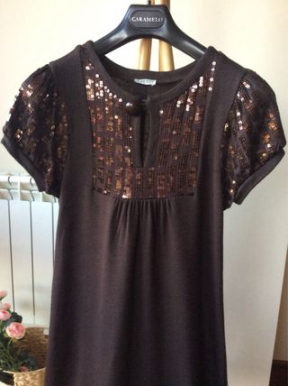 Vestido punto lentejuelas