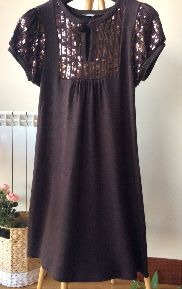 Vestido punto lentejuelas