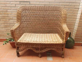 Sofá de mimbre natural
2 plazas