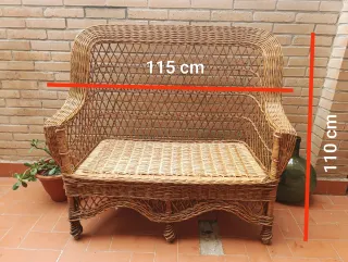 Sofá de mimbre natural
2 plazas