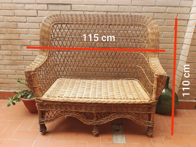 Sofá de mimbre natural
2 plazas