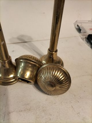 Barra cortina metal dorada + soportes