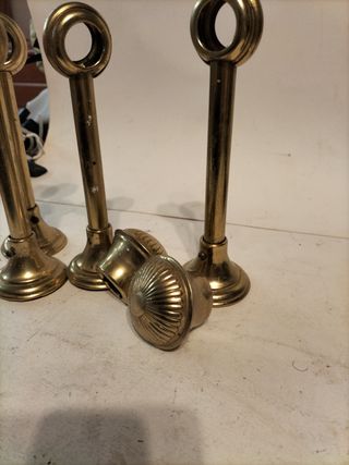 Barra cortina metal dorada + soportes