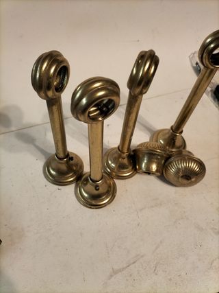 Barra cortina metal dorada + soportes