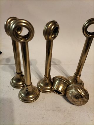 Barra cortina metal dorada + soportes