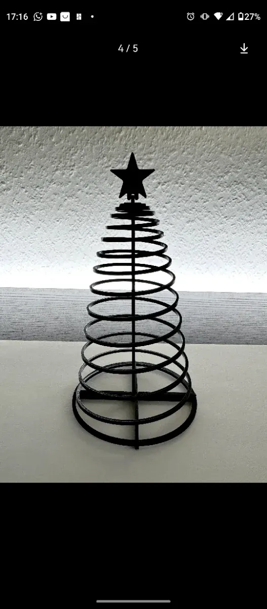 Árbol Navidad Espiral Metal Negro