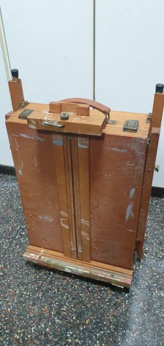 Caballete de pintar plegable antiguo