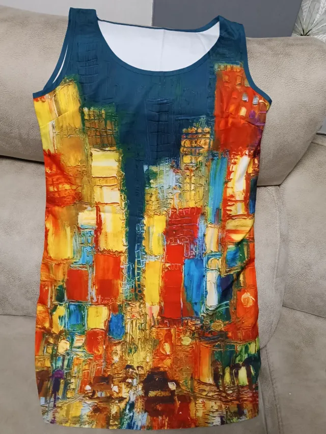 Vestido sin mangas estampado