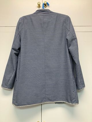 Americana larga VILA rayas azul y gris