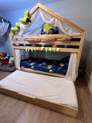 Litera nido madera pino MON LIT CABANE