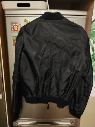 Chaqueta Bomber Zara Basic Negra