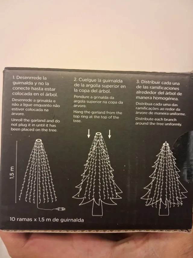 Luces LED Estrella Cascada Adorno Navideño