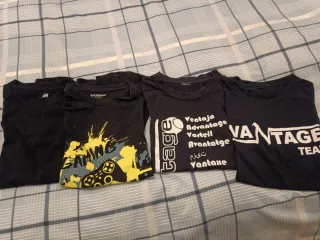 4 Camisetas Negras Niño Talla M