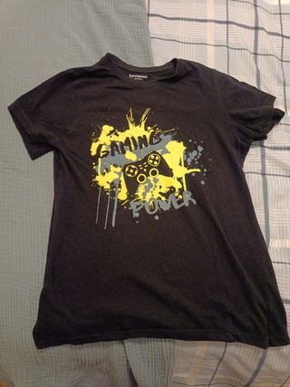 4 Camisetas Negras Niño Talla M