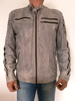 Motera cuero auténtico Sluisleder XXL Medidas indi