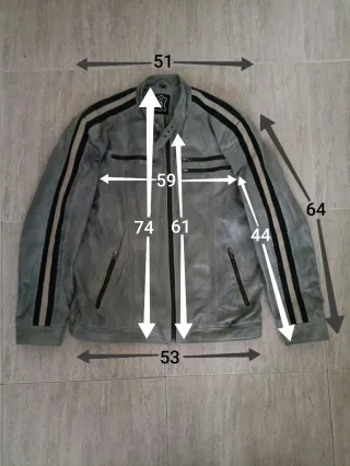 Motera cuero auténtico Sluisleder XXL Medidas indi