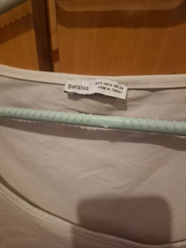 Camisa beige manga corta