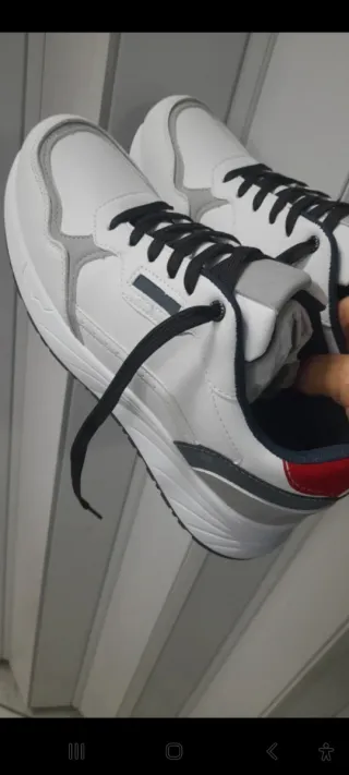 Scarpe Treikking Pelle N43 Grigio Rosso Bianco