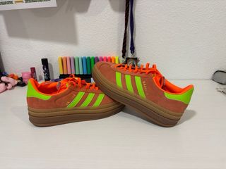 Adidas Gazelle Plataforma Naranja y Verde
