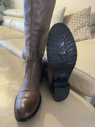 Stivali in pelle marrone