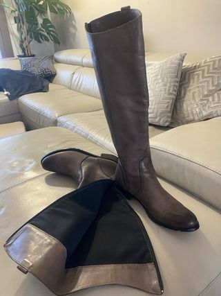 Stivali in pelle marrone