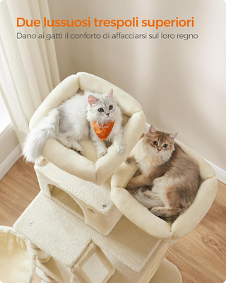 Albero per Gatti, Alto 168 cm, Tiragraffi per Gatt