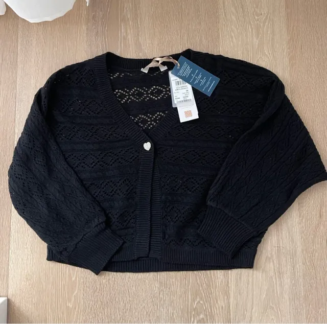 Cardigan Rinascimento nero traforato taglia S