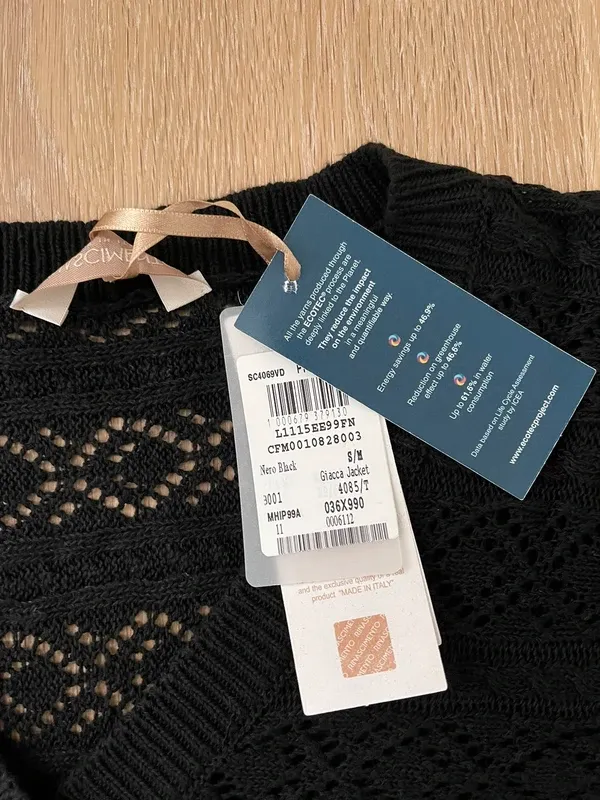 Cardigan Rinascimento nero traforato taglia S