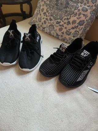 2 Pares Zapatos Deportivos Hombre Negros