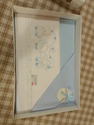 Set Lenzuola Culla Orsetti e Stelle Azzurre