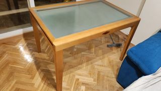 Mesa Comedor Extensible Madera y Cristal