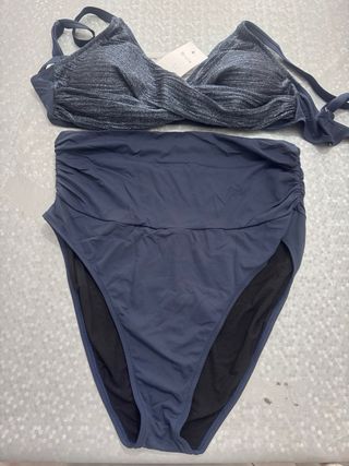 Costume da bagno donna blu e argento