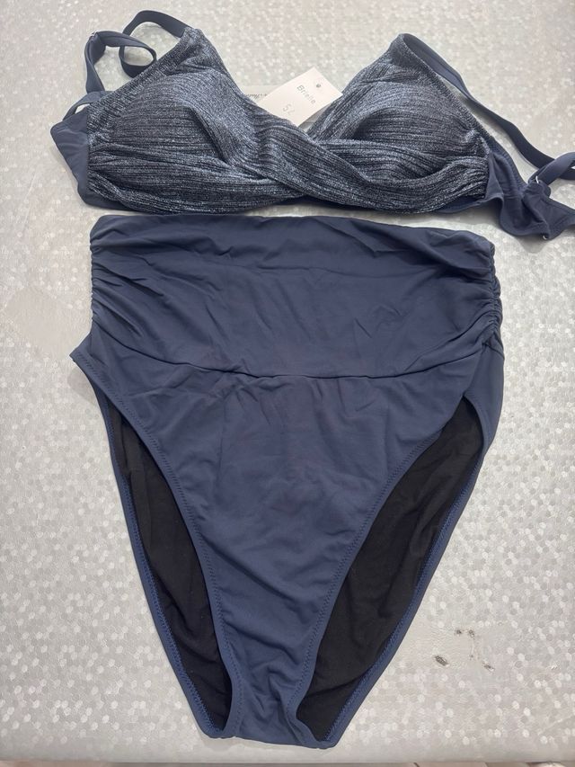 Costume da bagno donna blu e argento