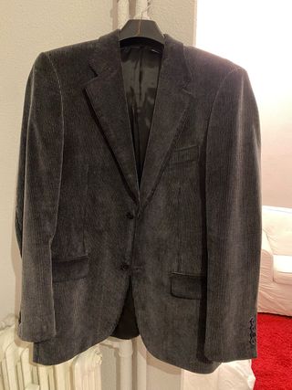 Chaqueta americana pana gris