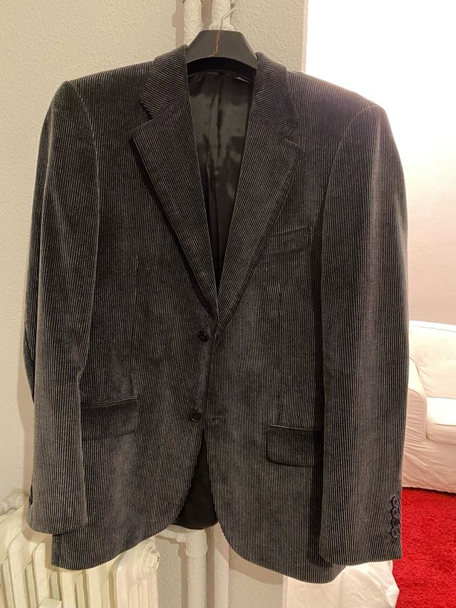 Chaqueta americana pana gris