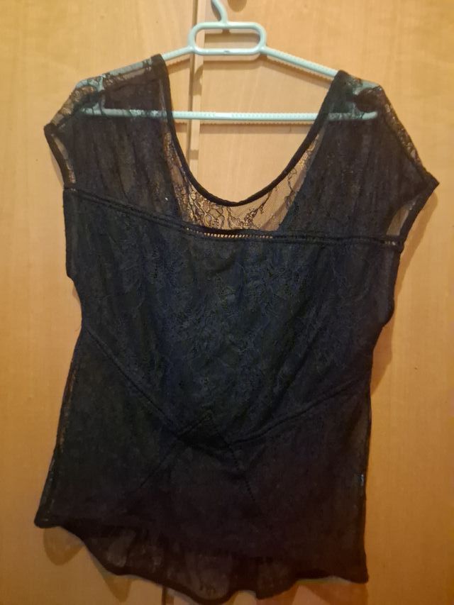 Camisa de encaje negro
