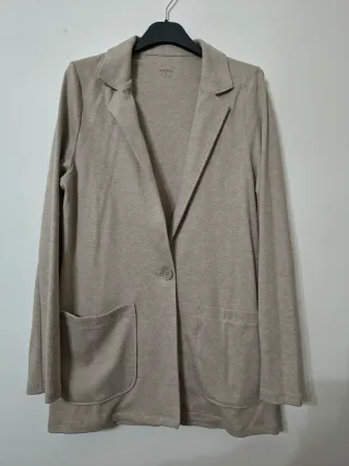 Giacca tortora in cotone con bottone