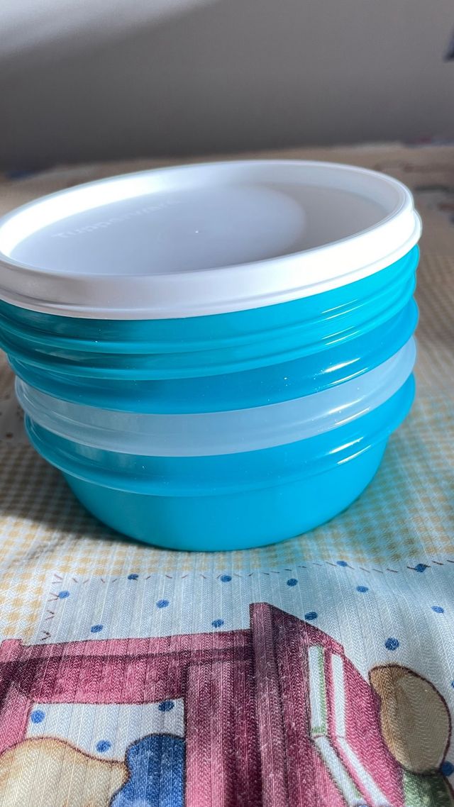 Set Tupperware Cristal Flash Azul/Blanco