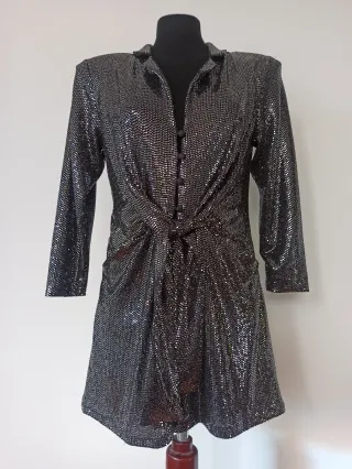 Mono Fiesta Negro y Plateado.