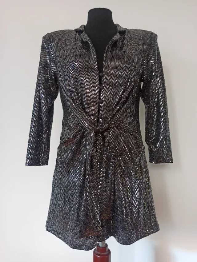 Mono Fiesta Negro y Plateado.