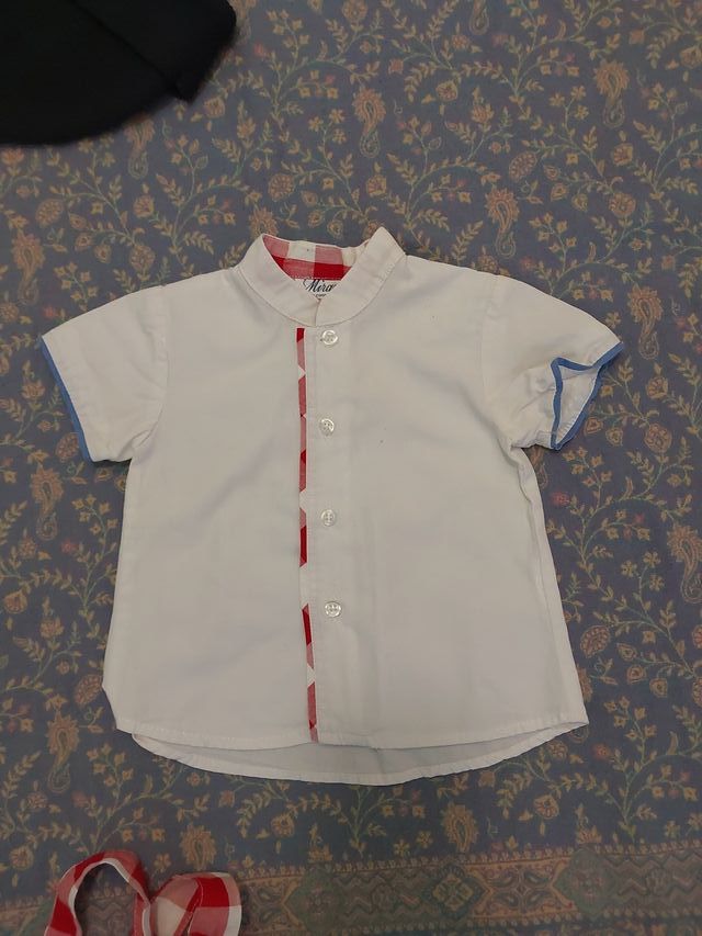 Conjunto bebé 12 meses camisa y peto