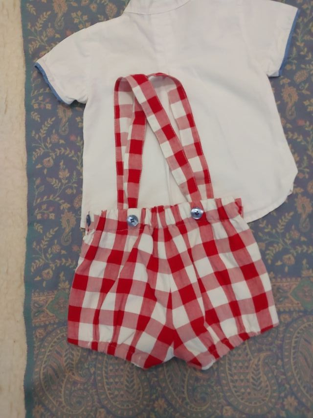 Conjunto bebé 12 meses camisa y peto