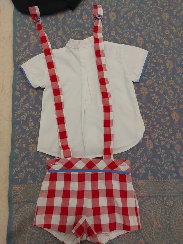 Conjunto bebé 12 meses camisa y peto