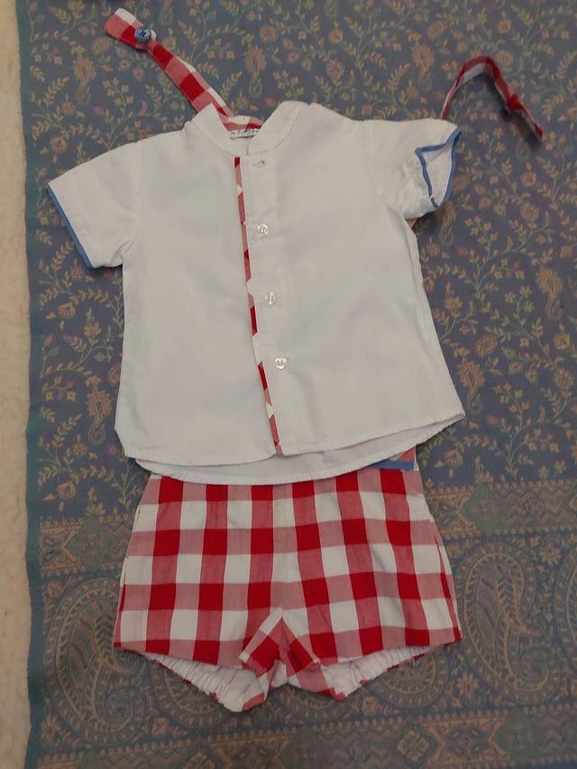 Conjunto bebé 12 meses camisa y peto