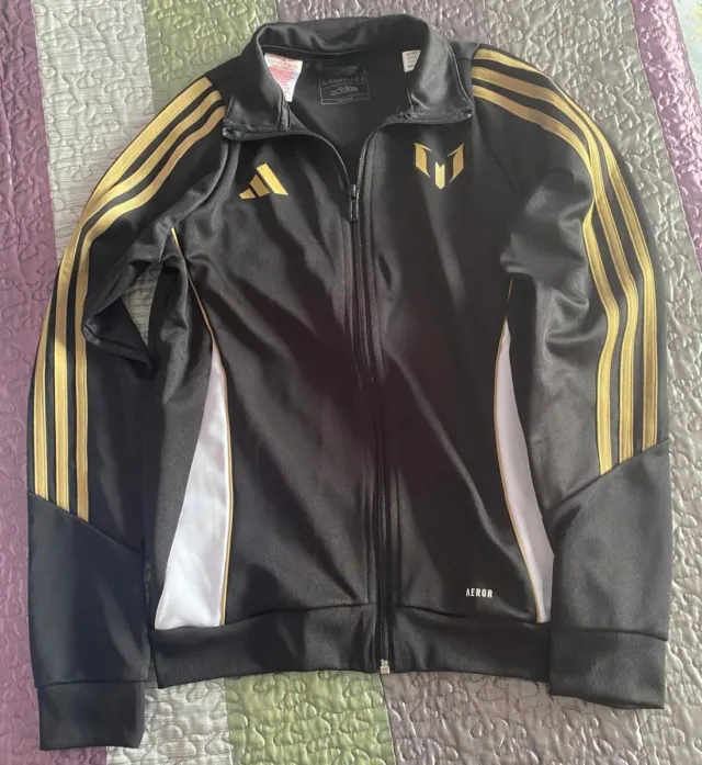 Chándal Adidas Messi Negro y Dorado. Talla 11-12